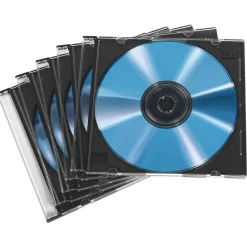 CD-Leerhülle Slim, 50er-Pack, Transparent/Schwarz