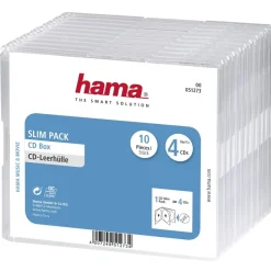 CD-Leerhülle Slim Pack 4, 10er-Pack, Transparent