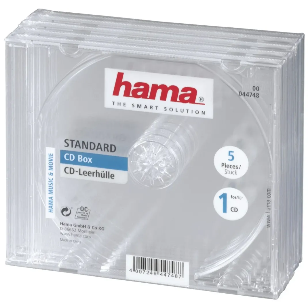 CD-Leerhülle Standard, 5er-Pack, Transparent
