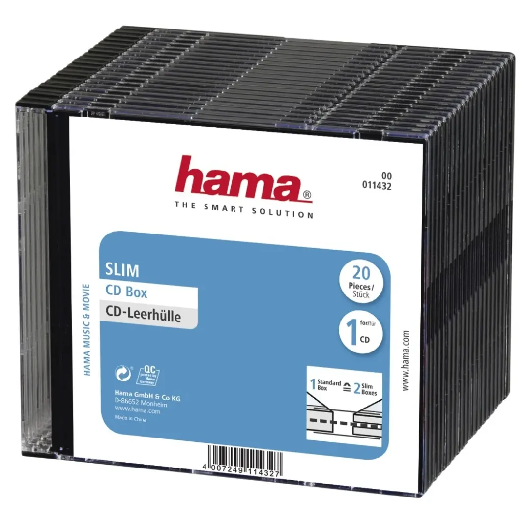 CD-Slim-Box, 20er-Pack, Schwarz, Vorratspack