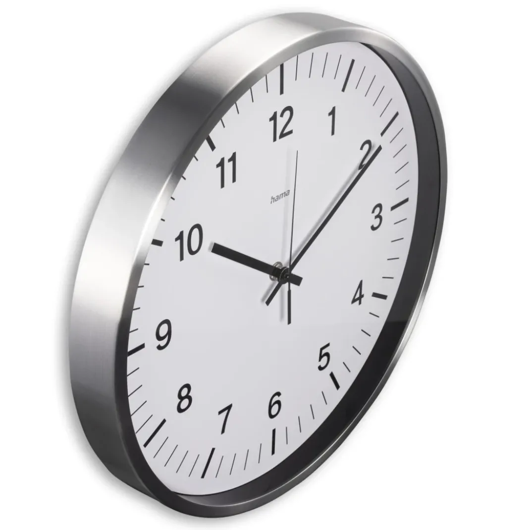 DCF-Funkwanduhr "Java", Ø 35 cm, Silber