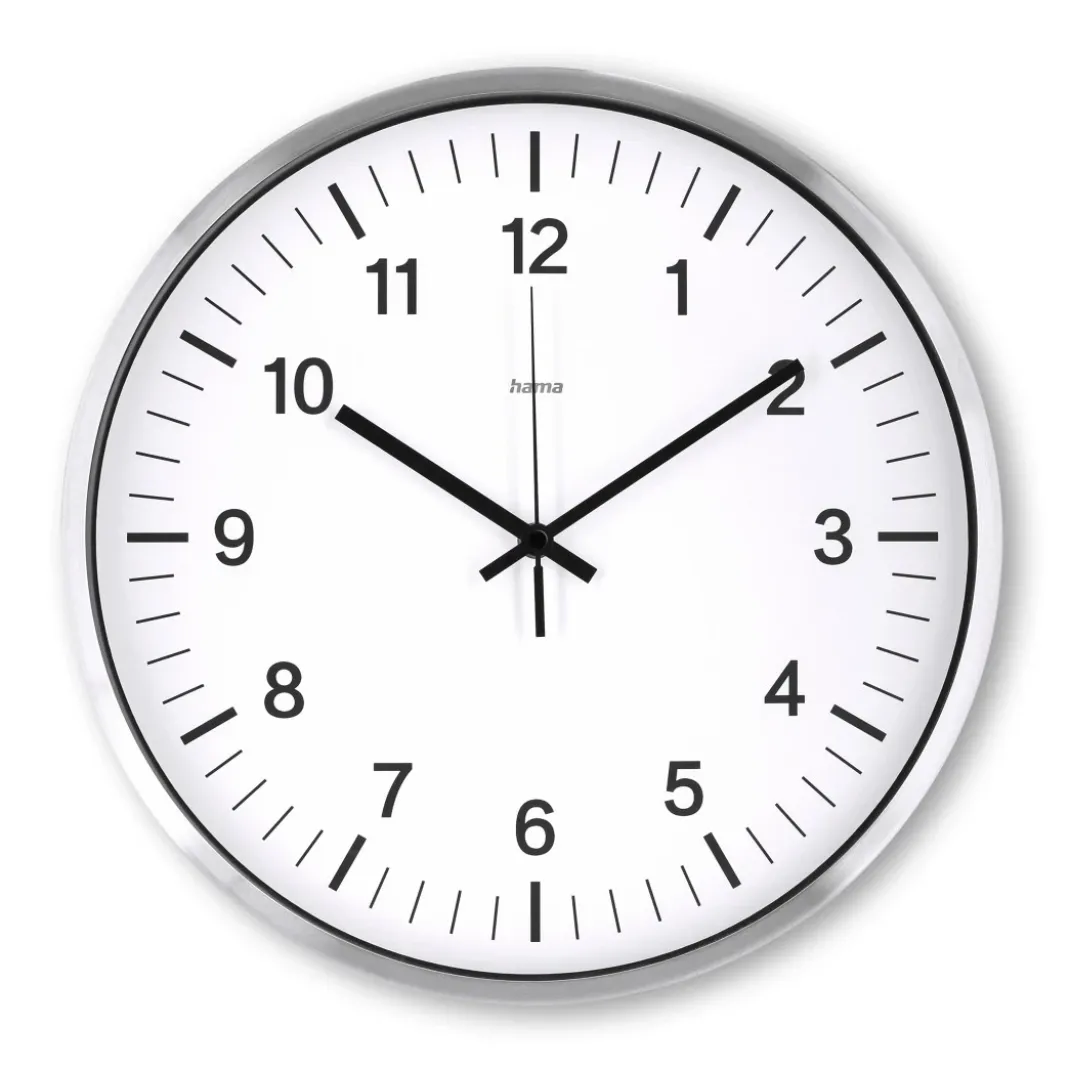 DCF-Funkwanduhr "Java", Ø 35 cm, Silber