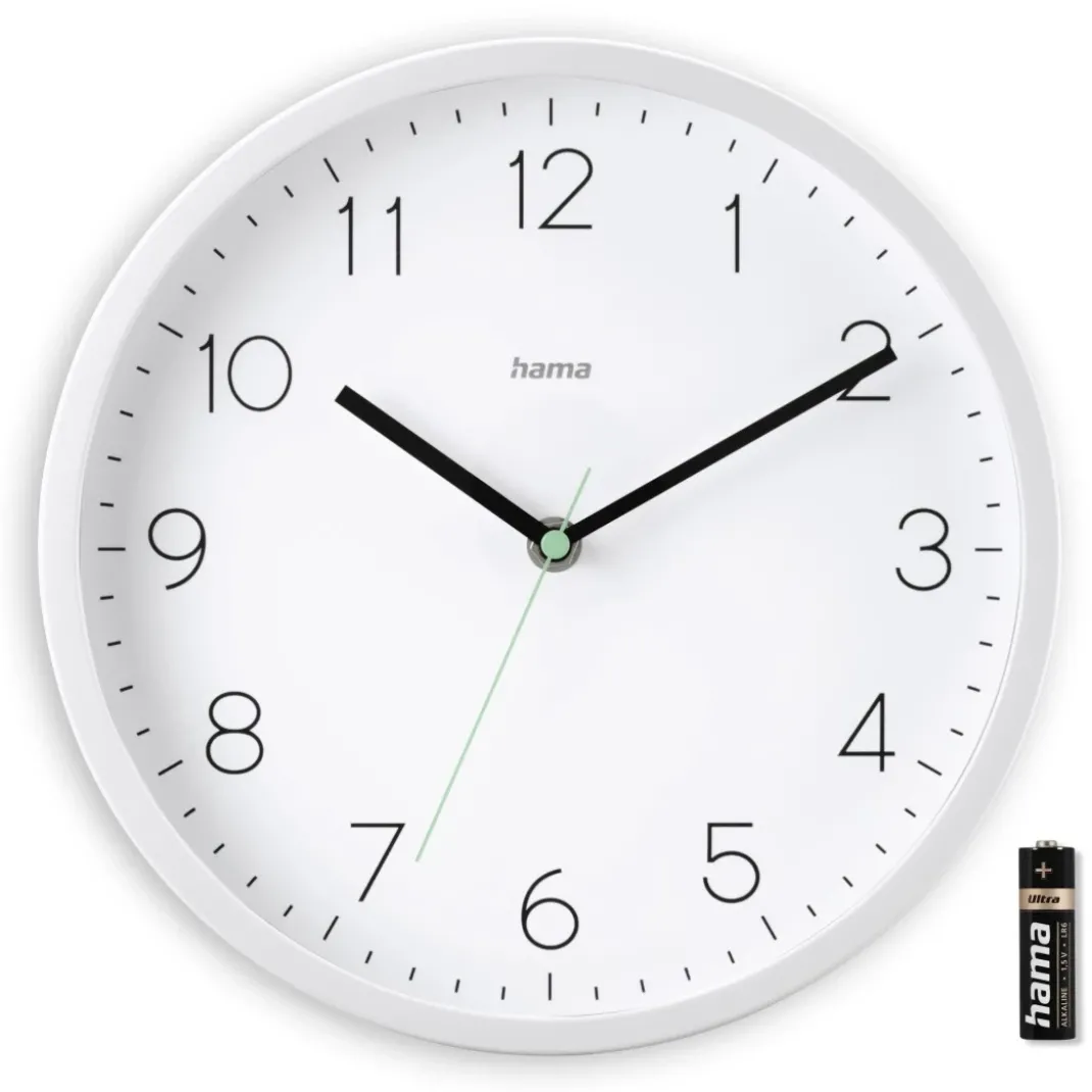 DCF-Funkwanduhr "Menorca", analog, Ø 25 cm, Weiß