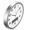 DCF-Funkwanduhr "Moorea" mit Datums- und Temperaturanzeige, Ø 30 cm, Silber