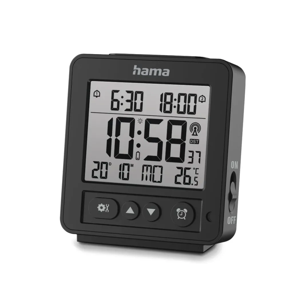 Digitaler Funkwecker "Rhodos", LCD, Schwarz