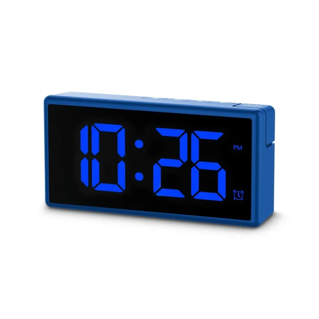 Digitaler Wecker "Ibiza", Multicolor-Display, mit USB-Ladefunktion, Blau