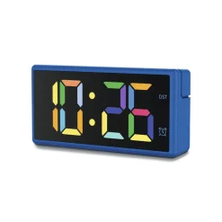 Digitaler Wecker "Ibiza", Multicolor-Display, mit USB-Ladefunktion, Blau