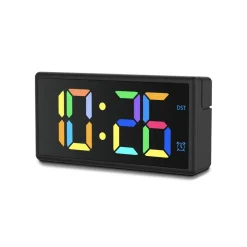 Digitaler Wecker "Ibiza", Multicolor-Display, mit USB-Ladefunktion, Schwarz