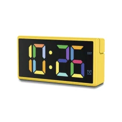 Digitaler Wecker "Ibiza", Multicolor-Display, mit USB-Ladefunktion, Gelb