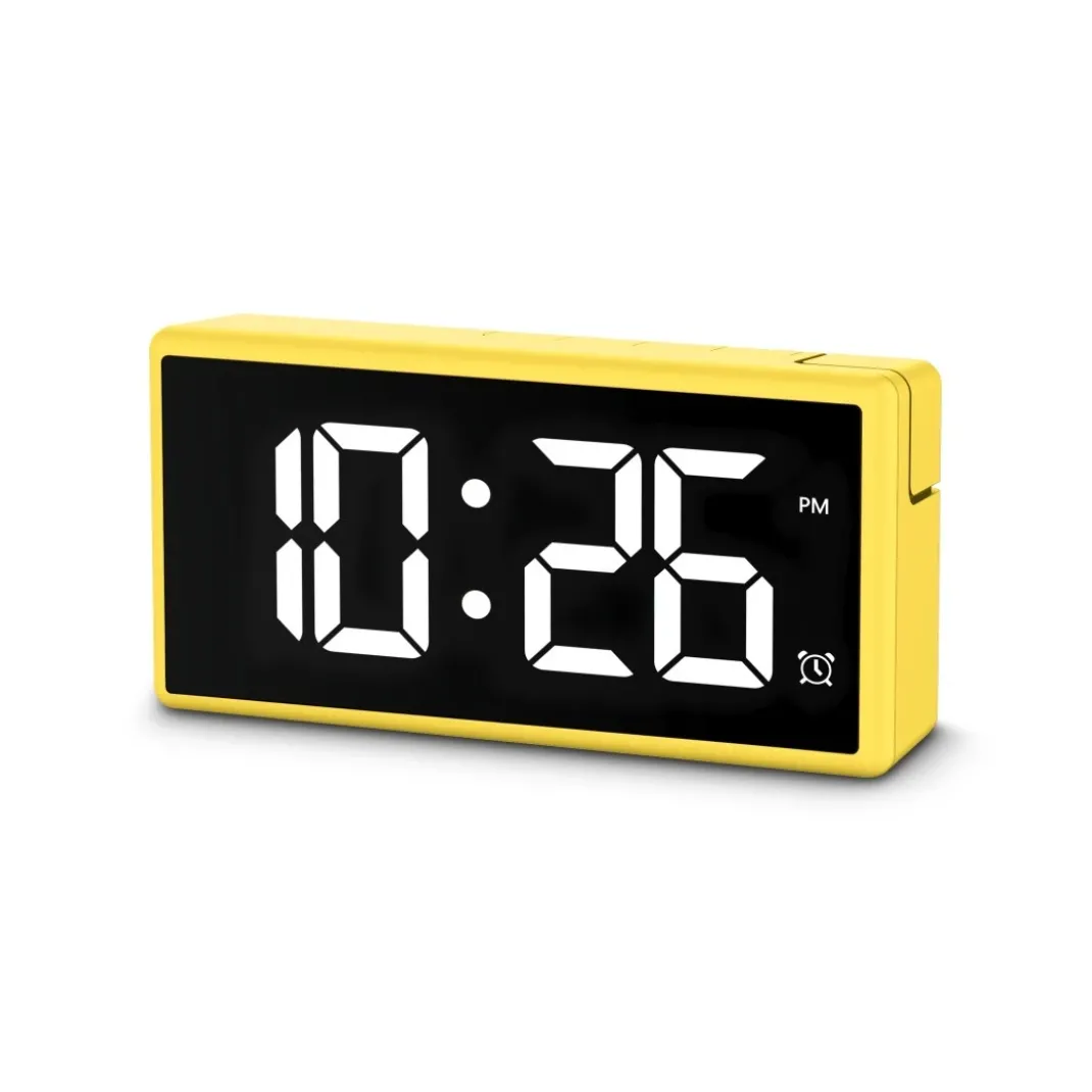 Digitaler Wecker "Ibiza", Multicolor-Display, mit USB-Ladefunktion, Gelb