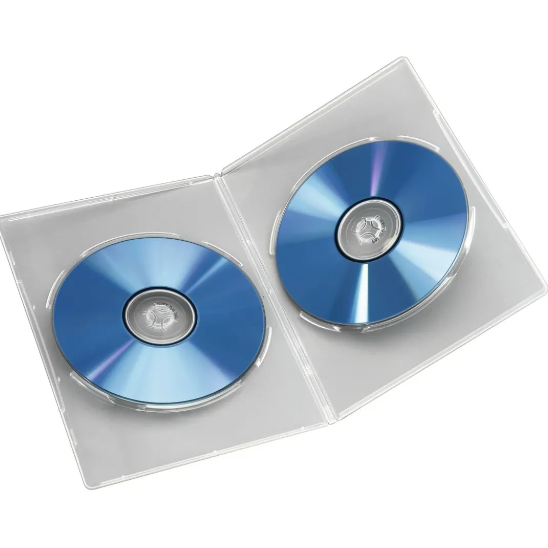 DVD-Doppel-Leerhülle Slim, 5er-Pack, Transparent
