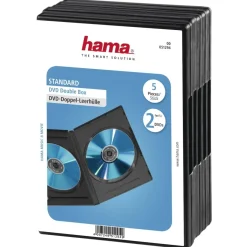 DVD-Doppel-Leerhülle Standard, 5er-Pack, Schwarz