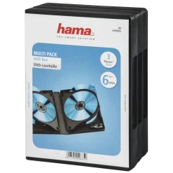 DVD-Leerhülle 6 Box, 3er-Pack, Schwarz