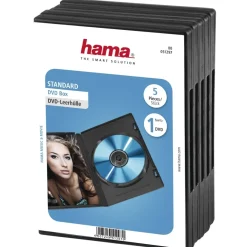 DVD-Leerhülle Standard, 5er-Pack, Schwarz