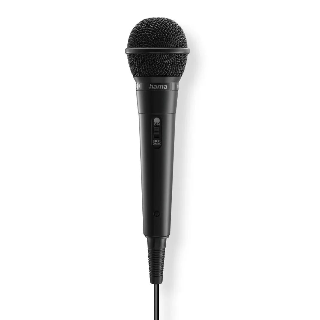 Dynamisches Mikrofon "Party", Klinkenkabel 2,5 m + Adapter, Ein/Aus