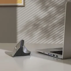 Ergonomische Vertikalmaus "EWM-700R", Multi-Device, kabellos, Akku, Anthr.