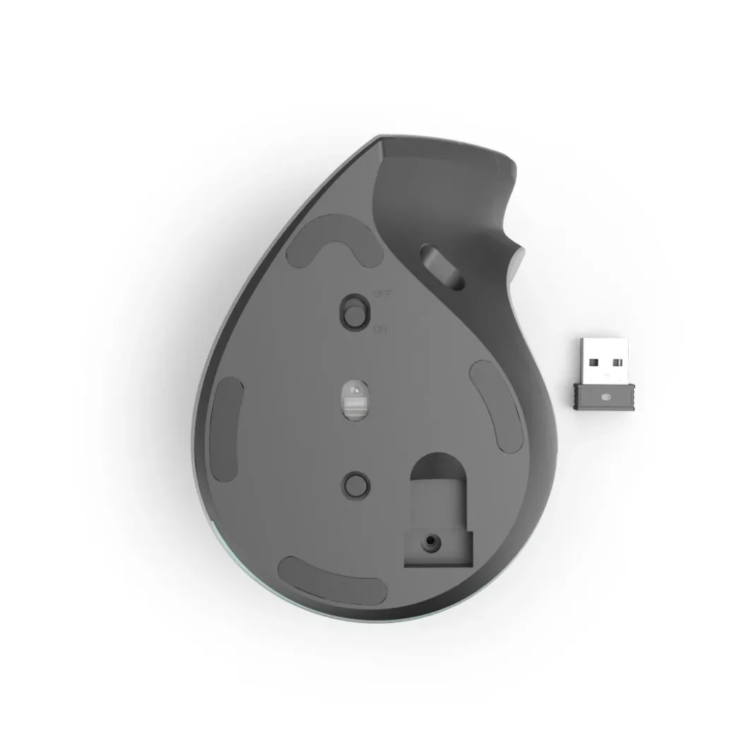 Ergonomische Vertikalmaus "EWM-700R", Multi-Device, kabellos, Akku, Anthr.