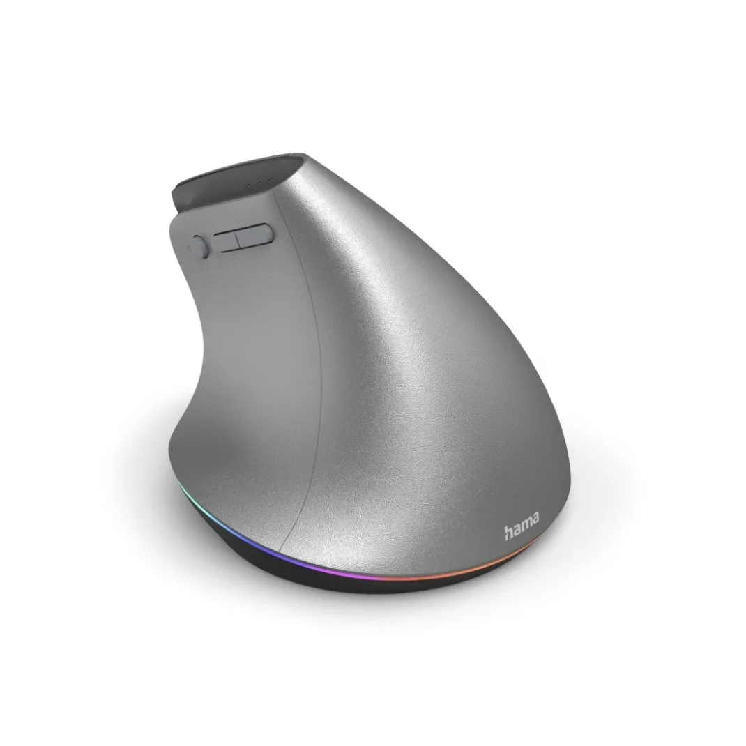 Ergonomische Vertikalmaus "EWM-700R", Multi-Device, kabellos, Akku, Anthr.