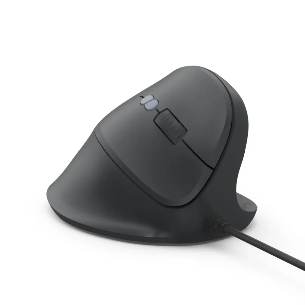 Ergonomische Vertikalmaus "ECM-500R", mit Kabel, optisch, 7 Tasten, Schwarz