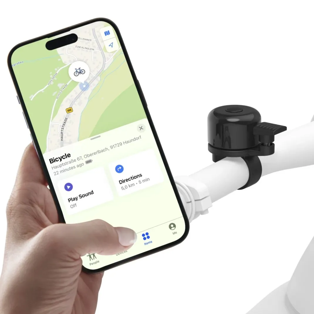 Fahrradklingel "AirBell Pro", mit Finder für Apple "Wo ist?", Ø 2,2 cm