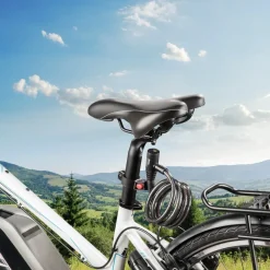 Fahrrad-Spiralkabelschloss, 120 cm, Schwarz