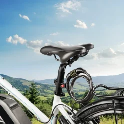 Fahrrad-Zahlenspiralschloss, 120 cm, Schwarz
