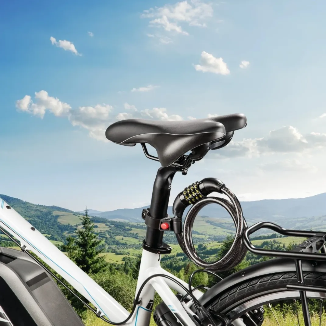 Fahrrad-Zahlenspiralschloss, 120 cm, Schwarz