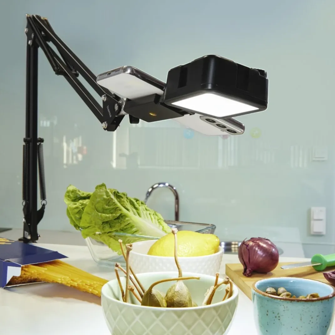 Flexibler Gelenkarm "700 II", ¼", max. 70cm, Smartphone-Halter, Tischklemme