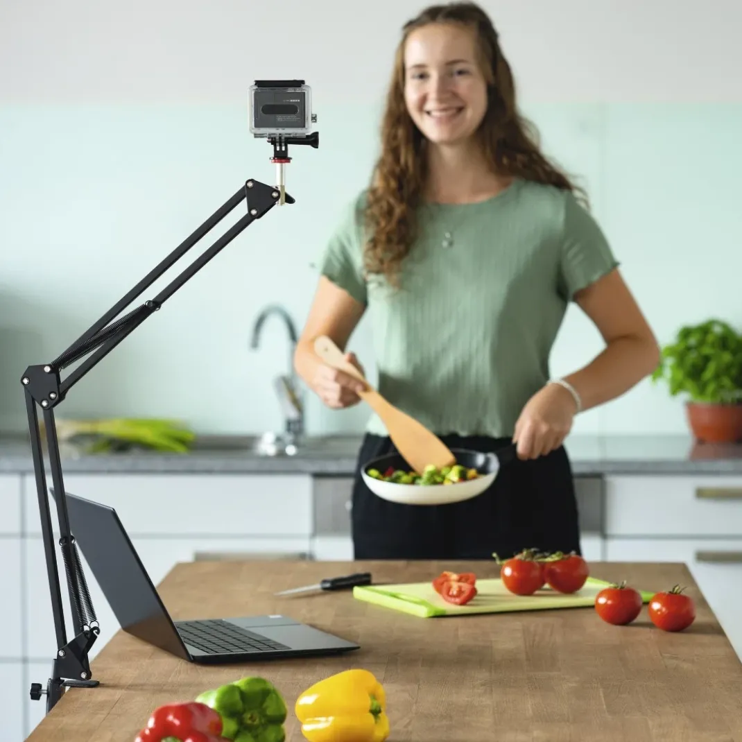 Flexibler Gelenkarm "700 II", ¼", max. 70cm, Smartphone-Halter, Tischklemme