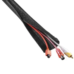 Flexibler Gewebe-Kabelschlauch, universal, 20 - 40 mm, 1,8 m, Schwarz