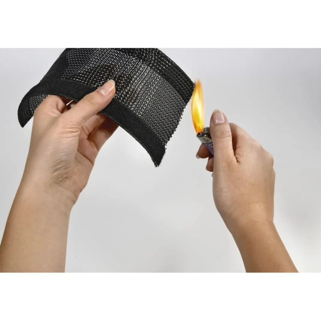 Flexibler Gewebe-Kabelschlauch, universal, 20 - 40 mm, 1,8 m, Schwarz
