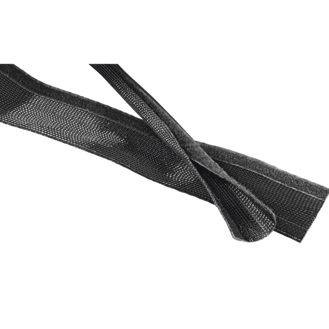 Flexibler Gewebe-Kabelschlauch, universal, 20 - 40 mm, 1,8 m, Schwarz