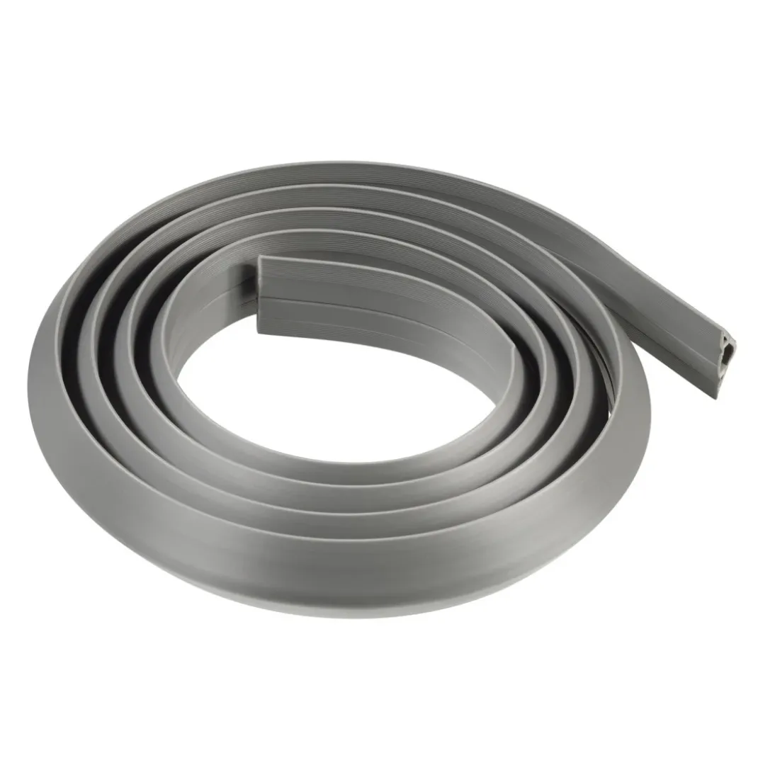 Flexibler Kabelkanal, selbstklebend, halbrund, 180 x 3 x 1 cm, PVC, Grau