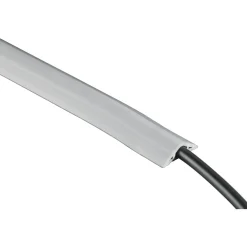 Flexibler Kabelkanal, selbstklebend, halbrund, 180 x 3 x 1 cm, PVC, Grau