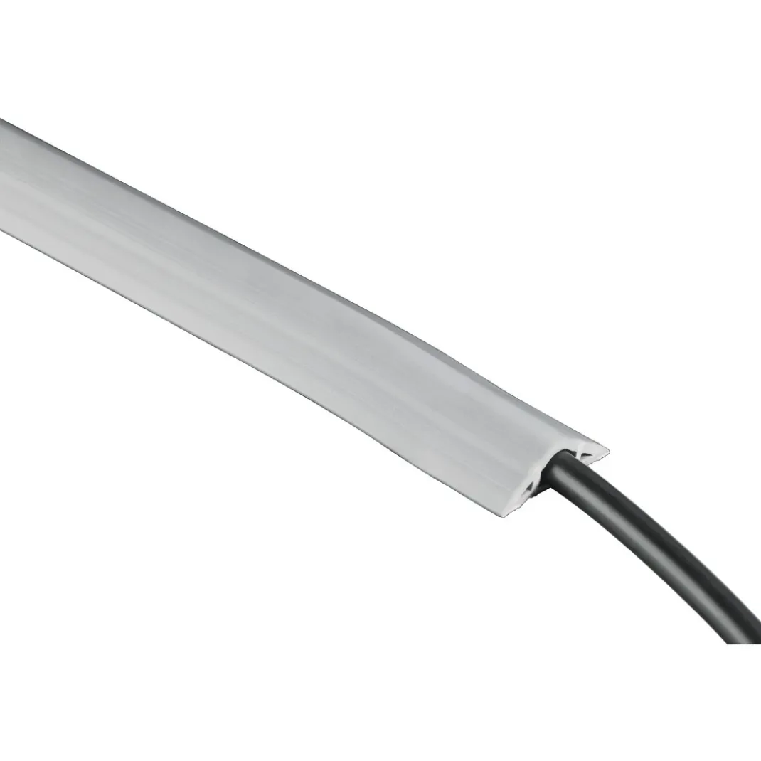 Flexibler Kabelkanal, selbstklebend, halbrund, 180 x 3 x 1 cm, PVC, Grau