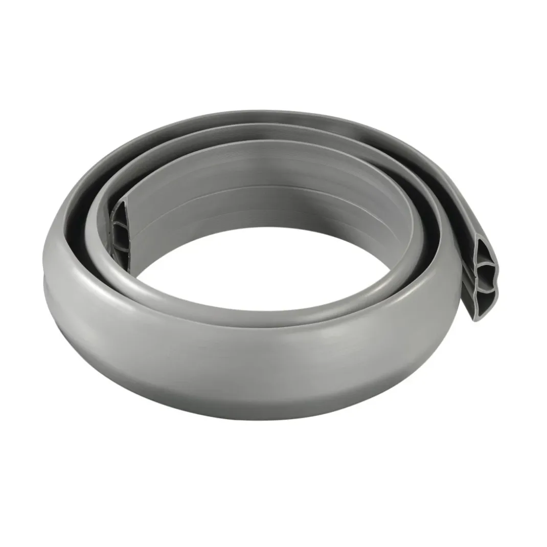 Flexibler Kabelkanal, selbstklebend, halbrund, 180 x 6 x 1 cm, PVC, Grau