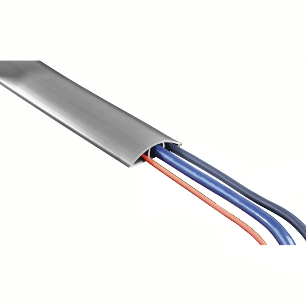 Flexibler Kabelkanal, selbstklebend, halbrund, 180 x 6 x 1 cm, PVC, Grau
