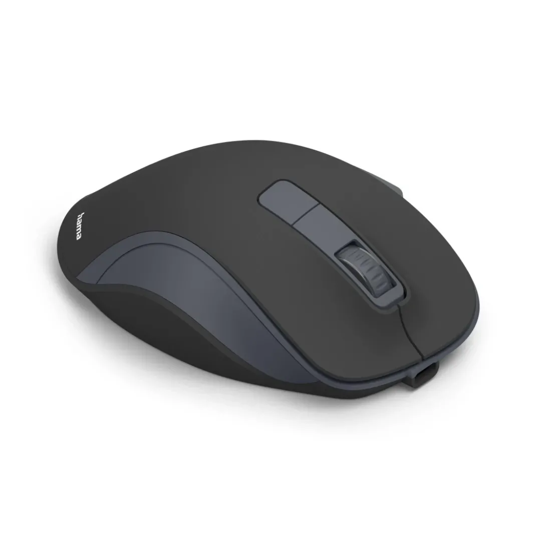 Funkmaus "WM-500", ergonomisch, 6 Tasten, ohne Klickgeräusch, Akku, Schwarz