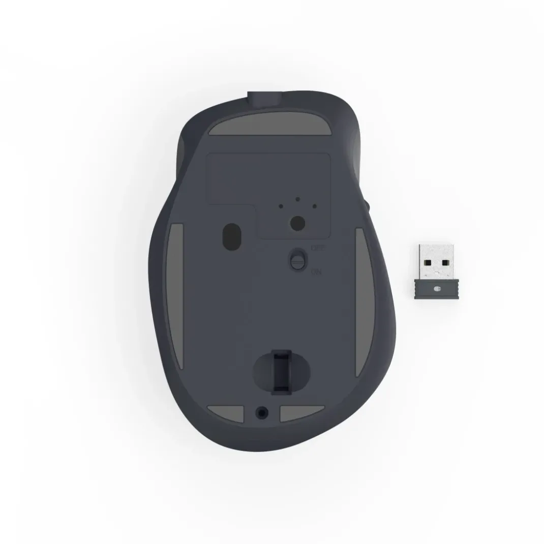 Funkmaus "WM-500", ergonomisch, 6 Tasten, ohne Klickgeräusch, Akku, Schwarz