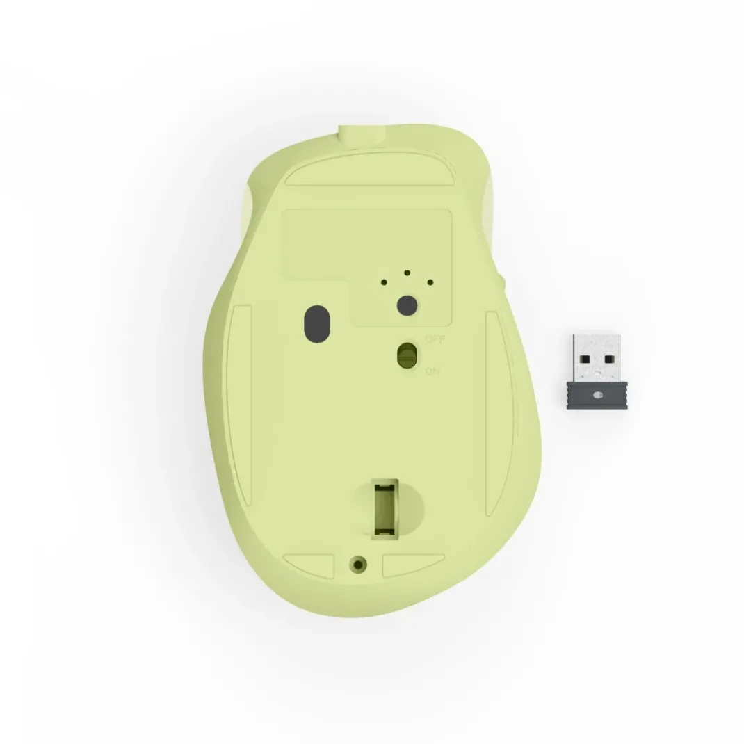 Funkmaus "WM-500", ergonomisch, 6 Tasten, ohne Klickgeräusch, Akku, Grün