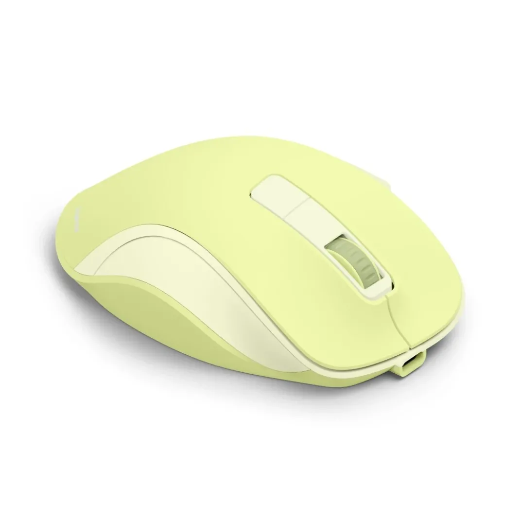 Funkmaus "WM-500", ergonomisch, 6 Tasten, ohne Klickgeräusch, Akku, Grün