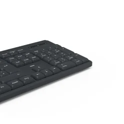 Funktastatur "WK-200", kabellos, Batterie, 8 Media-Tasten, Schw., QWERTZ DE