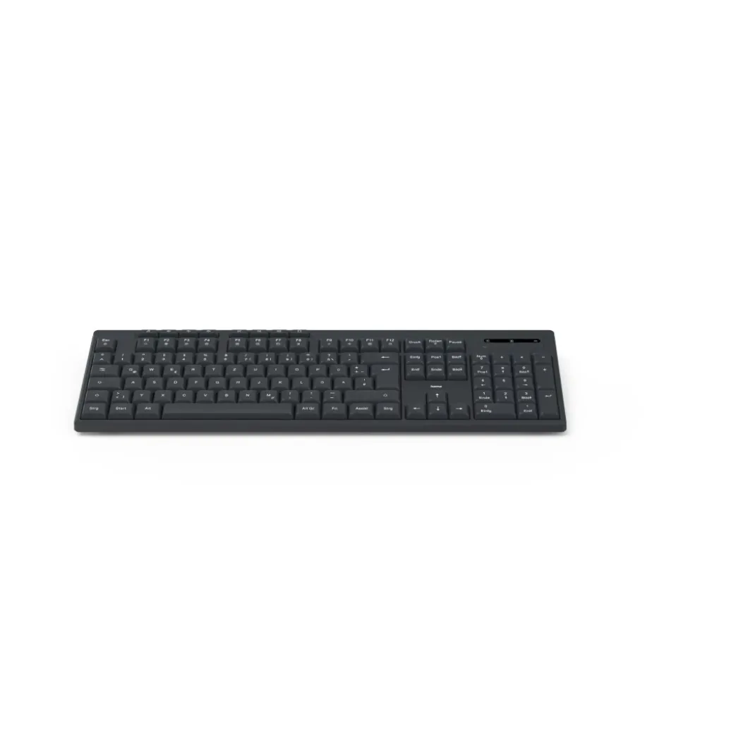 Funktastatur "WK-200", kabellos, Batterie, 8 Media-Tasten, Schw., QWERTZ DE