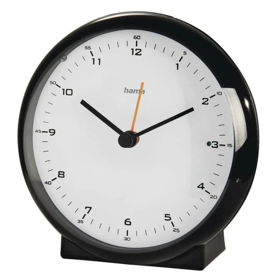 Funkwecker "Elegance Pro", ohne Ticken, Schwarz