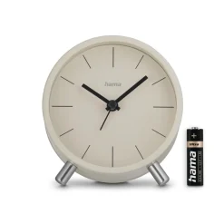 Funkwecker "Flores", analog, ohne Ticken, Grau/Beige