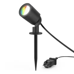 Gartenleuchte WLAN, Gartenstrahler + Erdspieß, Matter, IP65, farbig