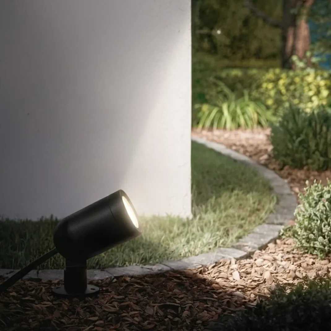 Gartenleuchte WLAN, Gartenstrahler + Erdspieß, Matter, IP65, farbig