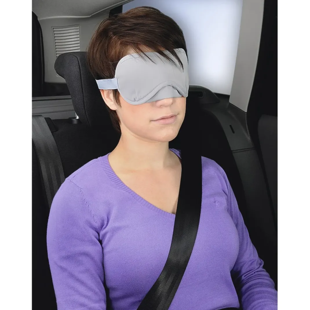 Gepolsterte Schlafmaske mit zwei Ohrstöpseln, Grau