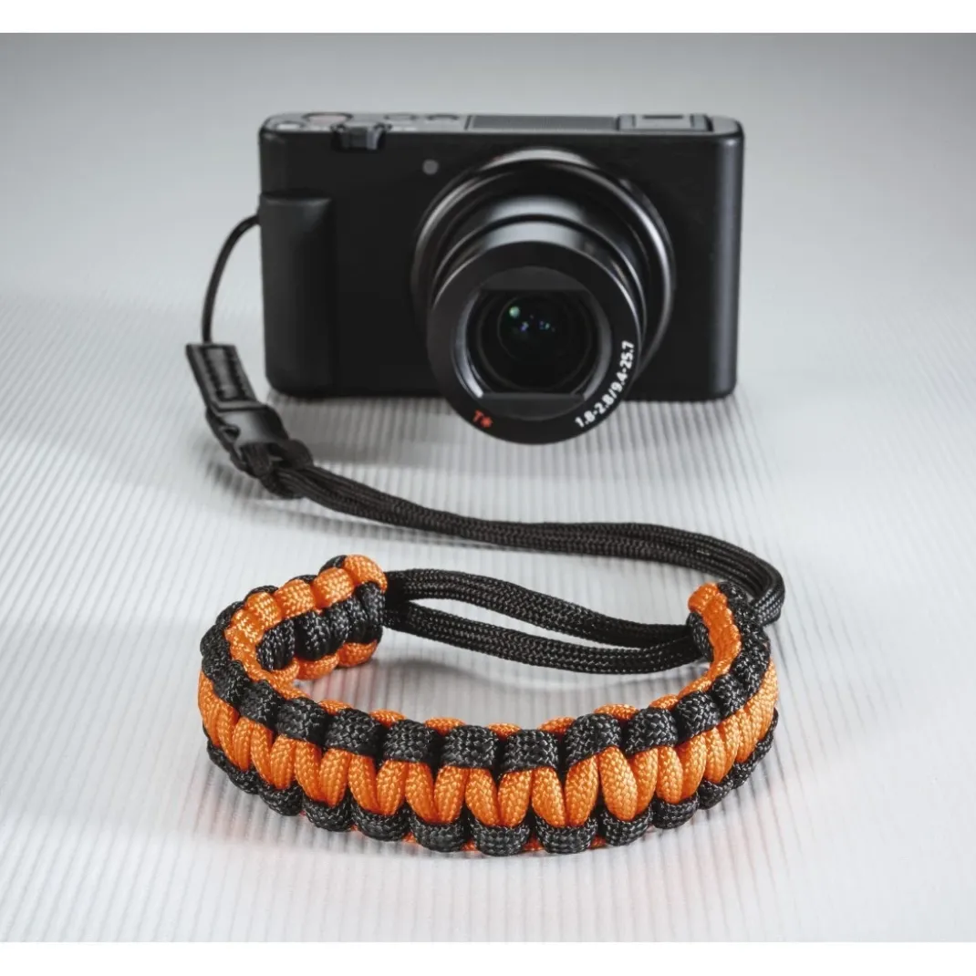 Handschlaufe "Braid 20", Schnellverschluss, Länge 20 cm, Schwarz/Orange