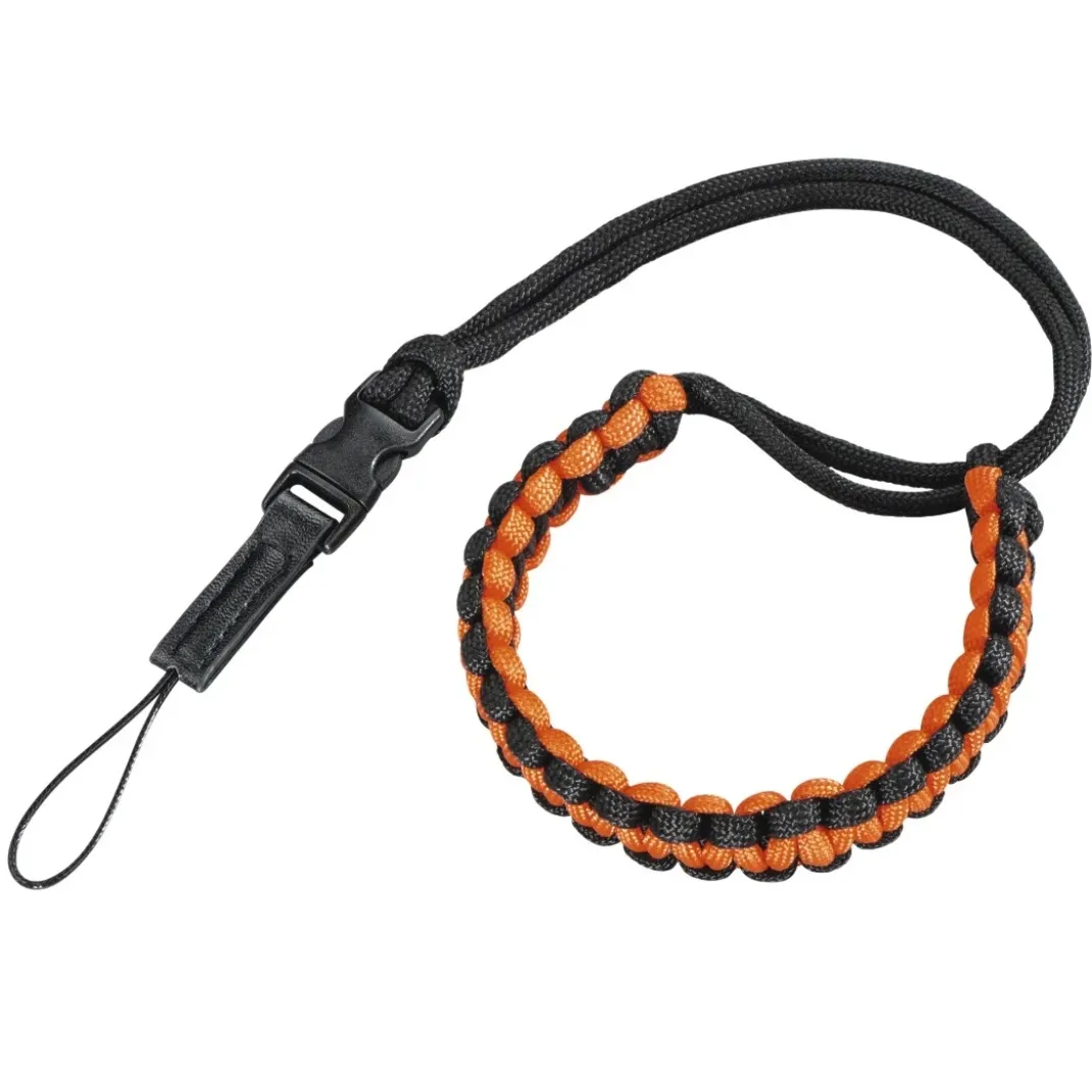 Handschlaufe "Braid 20", Schnellverschluss, Länge 20 cm, Schwarz/Orange